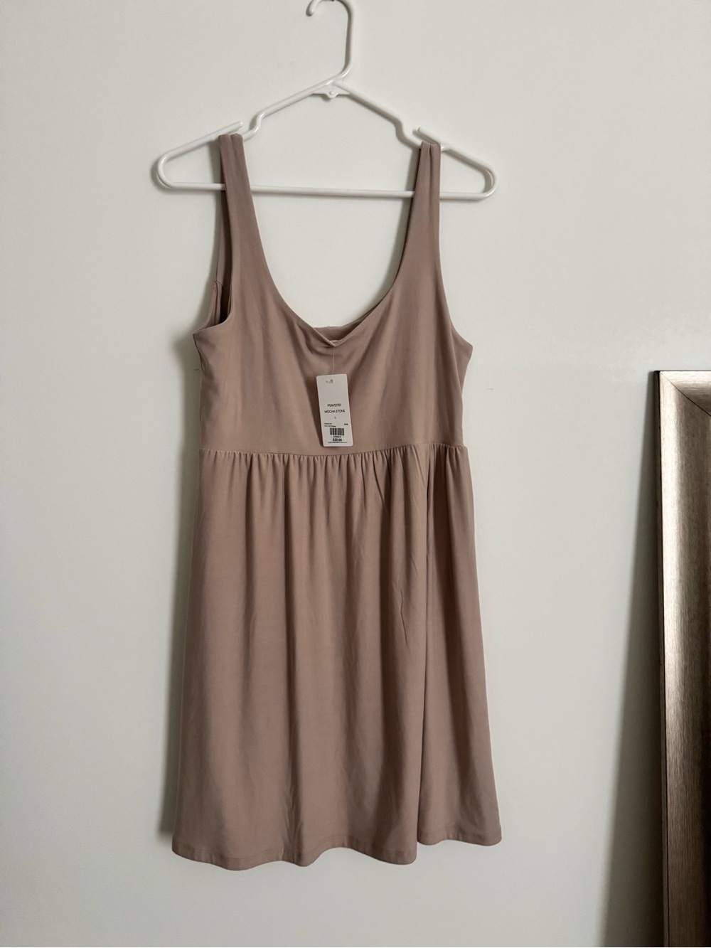 Pink Rose Scoop-Neck Sleeveless Dress in Taupe - Picture 3 of 3